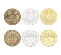 CRAFTYMELODY 6Pcs 3 Colors Yes No Letter Challenge Coin 2.5mm/0.1Inch Thick | Decision Maker, Flip Metal Coin Gold Silver Bronze for Holiday School Office Gifts Party Game Supplies