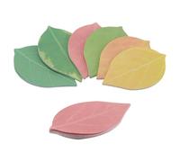 CRAFTYMELODY 6PCS 6 Colors 150 Sheets Leaf Paper Pad Sticky Notes Cute Tree Leaf Sticky Notes Paper Memo Self-Adhesive Note Sticker Tabs Bulk for Office School Home Reading Leafy Decoration