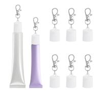 CRAFTYMELODY 6Pcs 6 Colors Lip Gloss Holder Keychain Silicone Lip Balm Keychain Portable Lips Balm Holder with Alloy Platinum Clasps Replacement Portable Keychains Accessories for Lanyard Bags