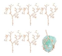 CRAFTYMELODY 6Pcs Branch Shape Blanks Prong Pendant Setting, Claw Pendant Tray Flower Branch Setting Leaf Bezel Tray Jewelry Finding for DIY Handmade Necklace Brooch Jewelry Making