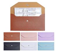 CRAFTYMELODY 6Pcs Makeup Brush Bag 6 Colors Rectangle Imitation Leather Cash Envelope Wallet Storage Bags Portable Snap Closure Organizer Pouch No Zipper Wallet for Coin Cards Jewelry