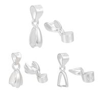 CRAFTYMELODY 6Pcs Pinch Bail Clip Clasp 3 Style 925 Sterling Silver Snap on Bail Bead Pendant Connector Dangle Charm Jewelry Finding for Jewelry Making Accessory Supplies Necklace Bracelets DIY Craft
