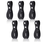 CRAFTYMELODY 6Pcs PU Leather Whip Holster Black Belt Whip Holder with 2 Snaps for Cowboy Indiana Jones Whips Holster Bull Whip Horse Riding Lasso Rope Cosplay Costume