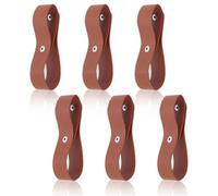 CRAFTYMELODY 6Pcs PU Leather Whip Holster Brown Belt Whip Holder with 2 Snaps for Cowboy Indiana Jones Whips Holster Bull Whip Horse Riding Lasso Rope Cosplay Costume