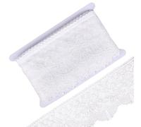 CRAFTYMELODY 7.5 Yards Bow Lace Trim Polyester Flower Lace Ribbon 4-3/8 Inch Embroidery Bowknot Pattern Ribbons for Garment Clothes Wedding Decoration Gift Wrap Sewing DIY Crafts Garments