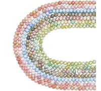 CRAFTYMELODY 784Pcs Faceted Round Glass Beads AB Color 7 Colors 4mm Electroplated Glass Beads Strands Assorted Jewelry Spacer Bead for Jewelry Making Bracelets Necklaces Earring Accessories