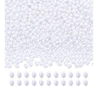 CRAFTYMELODY 8 Strands Oval Glass Pearl Beads Painted Pearlized Glass Pearl Bead Strands 4x6mm Loose Bead Rice Beads for Necklaces Bracelets Earrings Jewelry Making DIY Crafts Accessory Supplies