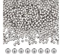 CRAFTYMELODY 800Pcs 304 Stainless Steel Round Beads 4mm Spacer Beads Smooth Metal Loose Bead Bulk Findings Accessories for Bracelet Necklace Earring Jewelry Making DIY Craft Supplies