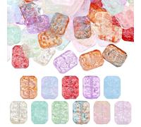 CRAFTYMELODY 88Pcs Crystal Glass Beads 11 Colors Transparent Rectangle Bead Mixed Color Spacer Loose Beads for Bracelets Necklace Earrings Keychain Jewelry Making DIY Craft Supplies
