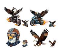 CRAFTYMELODY 8Pcs Eagle Biker Iron on Transfer 8 Style Motorcyle Eagle Heat Transfer Vinyl Decal Sticker Ready to Press Applique for Clothes Bibs Hats Bags Backpack T-Shirts DIY Fabric Decor Craft