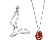 CRAFTYMELODY 925 Sterling Silver Pendant Cabochon Settings Open Back Wave Holder Pendant Settings Tray for Irregular Shape Gemstones Charm Base Blank Settings for DIY Necklace Jewelry Making