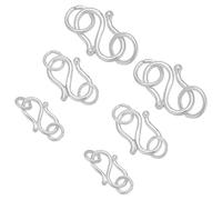 CRAFTYMELODY 925 Sterling Silver S Hook Eye Clasp 6Pcs 3 Styles S-Hook Clasps with Closed Jump Rings Connectors Metal Hook Accessories for Bracelet Necklace Jewelry Making DIY Craft