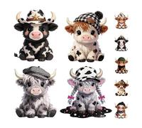 CRAFTYMELODY 9Pcs Highland Cow Iron on Transfer 9 Style Colorful Paint Splash Transfer Vinyl Decal Sticker Ready to Press Applique for Clothes Hats Bags Backpack T-Shirts DIY Fabric Decor Craft