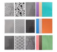 CRAFTYMELODY 9Pcs Plastic Embossing Folders 9 Styles Concave-Convex Embossing Stencils Leaf Snowflake Stripe Pattern Mixed Shapes Card Making for Scrapbooking Handcraft Photo Album Decoration
