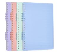 CRAFTYMELODY Campus Smart Ring Binders 4 Pack Rectangle B5 Notebook Mixed Color Binder Up to 45 Sheets 20 Holes Slim Binder Folder and 180 Campus Loose Leaf Paper Notebook for Work Study Journal