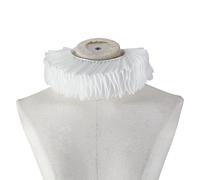 CRAFTYMELODY Elizabethan Ruffle Collar White Polyester Ruffled Renaissance Clown Collar Costume Detachable Cosplay Retro Clown Choker Neckline Trim DIY Garment Costume Accessories For Woman