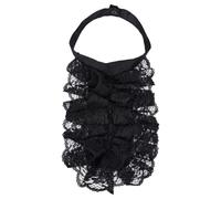 CRAFTYMELODY Lace Ruff Neck Collars Black Colonial Lace Jabot Collars Victorian Steampunk Chiffon Jabot Neck Ruff Collar Floral Ruffled Costume Collar Costume Accessories for Halloween Cosplay Party