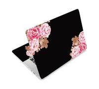 CRAFTYMELODY Laptop Skin Sticker Decal PVC Vinyl Quote Sticker Notebook PC Protector Waterproof Scratch Resistant Laptop Skin for 12.1 13 13.3 13.6 14 15 15.3 16 Inch Pink Peony