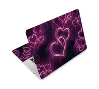 CRAFTYMELODY Laptop Skin Sticker Decal PVC Vinyl Quote Sticker Notebook PC Protector Waterproof Scratch Resistant Laptop Skin for 12.1 13 13.3 13.6 14 15 15.3 16 Inch Neon Pink Heart