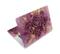 CRAFTYMELODY Laptop Skin Sticker Decal PVC Vinyl Quote Sticker Notebook PC Protector Waterproof Scratch Resistant Laptop Skin for 12.1 13 13.3 13.6 14 15 15.3 16 Inch Purple Rose