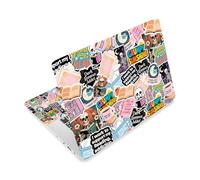 CRAFTYMELODY Laptop Skin Sticker Decal PVC Vinyl Sticker Notebook PC Protector Waterproof Scratch Resistant Laptop Skin for 12.1 13 13.3 13.6 14 15 15.3 16 Inch Reading Skull Theme with Quote
