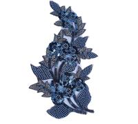 CRAFTYMELODY Large Flower Rhinestone Applique Beaded Lace Patch Embroidery Plastic Sequin Patches Sew on Ornament Accessories for Clothing Wedding Bridal Dress DIY Crafts Accessories