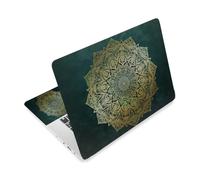 CRAFTYMELODY Mandalas Laptop Skin Sticker Decal PVC Vinyl Sticker Notebook PC Protector Waterproof Scratch Resistant Laptop Skin for 12.1 13 13.3 13.6 14 15 15.3 16 Inch Bohemian Style Deep Teal