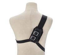 CRAFTYMELODY Medieval Faux Leather Sword Back Frog Black Medieval Sword Holder Shoulder Rapier Knight Sheath Dagger with Iron Findings 1170x445x25mm for Warrior Cosplay LARP Renaissance Accessories