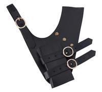 CRAFTYMELODY Medieval Faux Leather Sword Frog Black Medieval Viking Sword Holder Rapier Knight Sheath Dagger with Alloy Findings 211x174x25mm for Warrior Pirate Cosplay LARP Renaissance Accessories