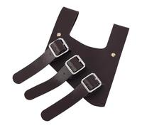 CRAFTYMELODY Medieval Leather Sword Frog Dark Brown Medieval Renaissance Sword Holder Rapier Knight Sheath Dagger Waist with Iron Findings 268x228x9.5mm for Warrior Pirate Cosplay LARP Accessories