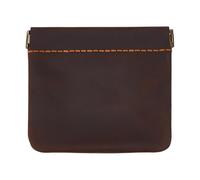 CRAFTYMELODY Mini Cowhide Coin Purse Leather Lipstick Storage Bags Rectangle Pouches Shrapnel Wallets Portable Mini Snap Closure Organizer Pouch No Zipper Wallet for Coin Cards Jewelry Coconut Brown