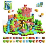CraftyNest Magnetic Blocks, 100PCS Magnetic Building Blocks, Stacking Magnetic for Kids, Sensory Toy for STEM Constructions Magnetic Blocks for Boys Girls Age 3+, Holiday Birthday Gifts