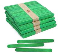 CraftySticks 200 Pack Green Color Wooden Craft Popsicle Sticks, Slim Wood Sticks for Arts, Crafts, STEM Supply, 4.5 Inch