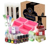 CraftZee Soap Making Kit - DIY Kits for Adults and Kids - Soap Making Supplies Includes Glycerin Soap Base, Fragrance Oils, Silicone Molds & More Melt and Pour Soap Kit