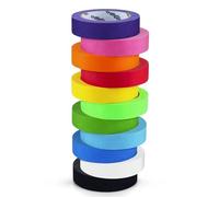 Craftzilla AONELAS Colored Masking Tape - 11 Roll Multi Pack - 825 Feet x 1 Inch of Colorful Craft Tape - Vibrant Rainbow Colored Painters Tape - Great for Arts & Crafts, Labeling and Color-Coding