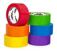 Craftzilla Colored Masking Tape - 6 Roll Multi Pack - 180 Feet x 1 Inch of Colorful Craft Tape - Vibrant Rainbow Colored Painters Tape - Great for Arts & Crafts, Labeling and Color-Coding