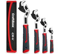 CRAFTZONE Pipe Wrench Set, 6” 8” 10” 12” Self Adjusting Wrench,Self-locking Wrench, Spring QuickWrench for 0.27“-1.7”/7-43mm Standard Nuts, Can Replace RatchetWrench, Pipe Clamp, etc. (4 PCS)