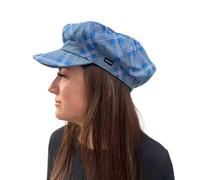 Bakerboy Hat Newsboy Cap Blue Pink Check - Blue and Pink