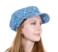 Bakerboy Hat Newsboy Cap Blue Pink Check - Blue and Pink