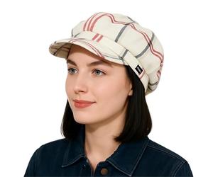 CRAGGI BAGS AND ACCESSORIES Baker Boy Cap,Newsboy Hat Cabbie Shelby Hat Navy Red Cream Check