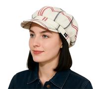 CRAGGI Baker Boy Cap,Newsboy,Cabbie Style,Signature Navy Red Cream Check