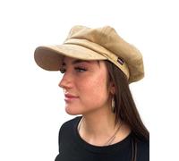 Craggi Baker Boy Hat Newsboy Cap Sand Beige Faux Suede Ladies Hat