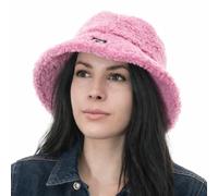 CRAGGI Borg Bucket Hat Pink Sherpa Teddy Hat