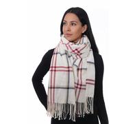 CRAGGI Check Scarf Cream Red Check wrap160cm x 55cm Gift packaged presents