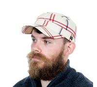 CRAGGI Signature Check Newsboy Cap Sports Hat Navy Red Cream Cap