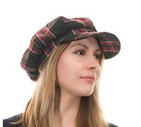 CRAGGI Tweed Baker Boy Cap, Black, One Size
