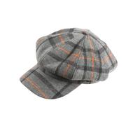 Craggi Tweed Checkered Higland Style Baker Boy Cap in Grey Craggi Grey One Size