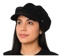 Craggi Velvet Baker Boy Cap Hat in Black Craggi Black One Size