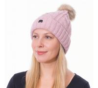 Craggi Women's 2 in 1 Cable Knit Hat with Detachable Bobble in Pink Craggi Pink One Size