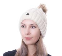 Cream Cable Knit Ski Outdoor Detachable Bobble Hat Beanie - Cream